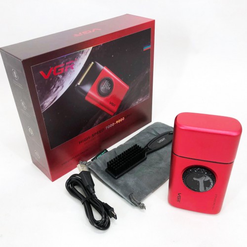 Електробритва VGR V-377 RED шейвер, Електрична акумуляторна бритва для гоління, шейвер чоловічий