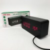 Годинник VST-862 чорне дерево червоне підсвічування, Цифровий настільний годинник квадратний