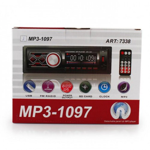 Автомагнітола MP3-1097 BT ISO зі знімною панеллю, Автомагнітола магнітола в авто з Usb сенсорна