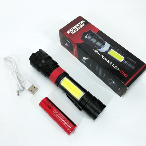 Ліхтар ручний акумуляторний PL-826-P70-COB(white+red), Портативний точковий ліхтар, Похідний ліхтарик