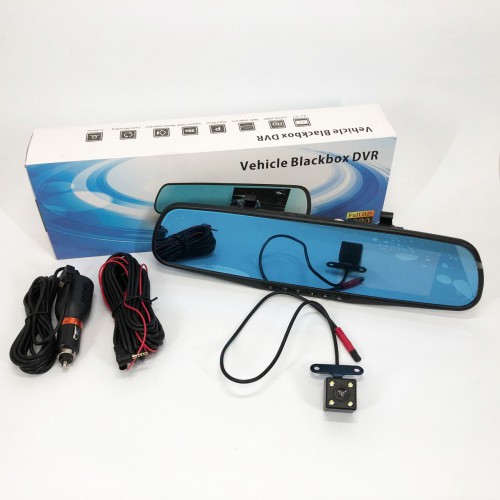 Автомобільний відеореєстратор-дзеркало L-9004 LCD 3.5'' 2 камери 1080P Full HD