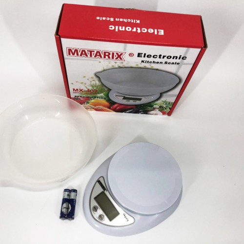 Кухонні електронні ваги з чашею до 5 кг Matarix MX-407, Компактні електронні кухонні ваги