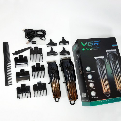 Комплект VGR 2 в 1 V-646 акумуляторна машинка для стрижки та триммер