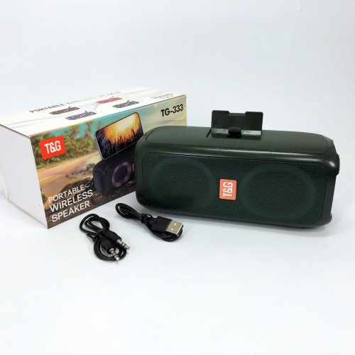 Портативна колонка TG333 2x5W з підсвічуванням RGB, акумуляторна колонка для музики. Колір: зелений