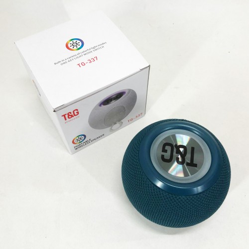 Бездротова потужна колонка TG337 з Bluetooth, RGB-підсвічуванням та радіо. Колір: синій