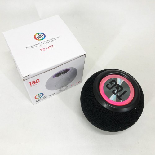 Бездротова потужна колонка TG337 з Bluetooth, RGB-підсвічуванням та радіо. Колір: чорний