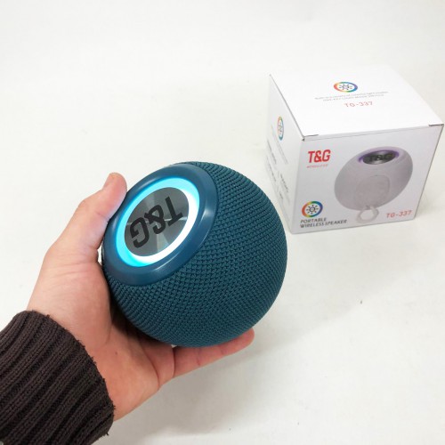 Бездротова потужна колонка TG337 з Bluetooth, RGB-підсвічуванням та радіо. Колір: синій