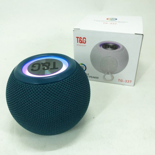 Бездротова потужна колонка TG337 з Bluetooth, RGB-підсвічуванням та радіо. Колір: синій