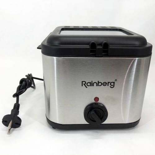 Фритюрниця для дому Rainberg RB-2219 з терморегулятором та знімною чашею електрофритюрниця міні фритюрниця