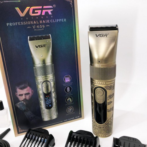 Акумуляторна машинка для стрижки VGR V-659, Машинка для стрижки волосся домашня підстригальна