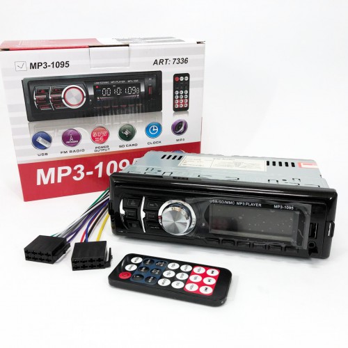 Автомагнітола MP3 1095/7336 BT ISO зі знімною панеллю 1DIN 4х50Вт, Автомагнітола стерео звук