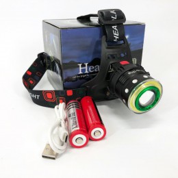 Ліхтар налобний Police T105-T6+COB акумуляторний, водонепроникний ліхтарик, головний ліхтарик