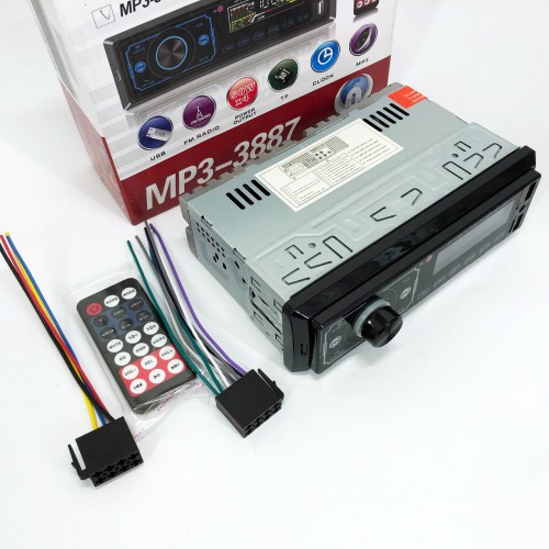 Автомагнітола MP3 3887 ISO 1DIN сенсорний дисплей LED/LCD, Автомобільна магнітола 1din штатна