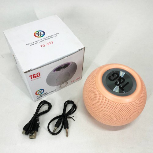 Бездротова потужна колонка TG337 з Bluetooth, RGB-підсвічуванням та радіо. Колір: рожевий