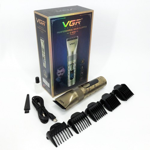 Акумуляторна машинка для стрижки VGR V-659, Машинка для стрижки волосся домашня підстригальна