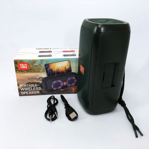 Портативна колонка TG333 2x5W з підсвічуванням RGB, акумуляторна колонка для музики. Колір: зелений