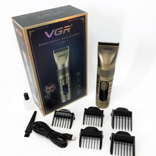 Акумуляторна машинка для стрижки VGR V-659, Машинка для стрижки волосся домашня підстригальна