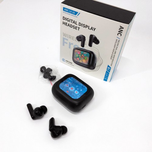 Бездротові навушники LX-10 TWS Earbuds з LED дисплеєм Bluetooth бездротові навушники затички. Колір: чорний