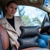 Набір авто подушок Skoda з натуральної шкіри + брелок, Автоподушка на підголовник