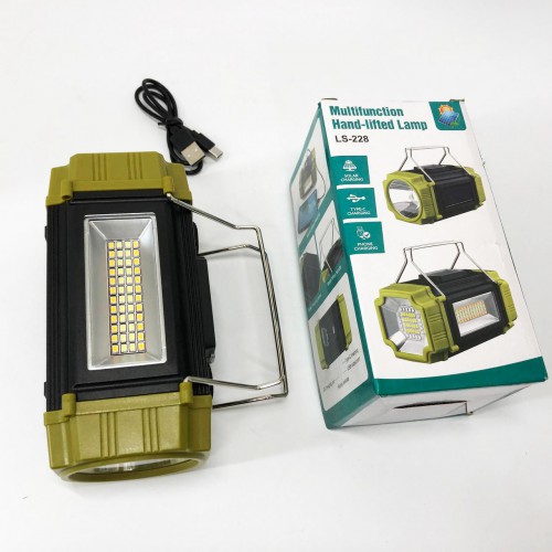 Ліхтар переносний LS-228-LED WHITE+RED+BLUE+YELLOW, Ліхтар для кемпінгу з вбудованим зарядним пристроєм