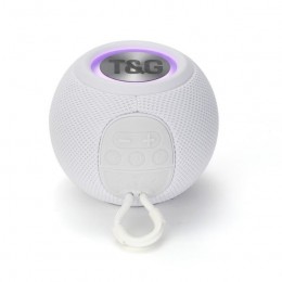 Бездротова потужна колонка TG337 з Bluetooth, RGB-підсвічуванням та радіо. Колір: білий