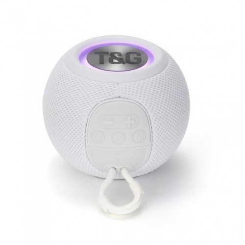 Бездротова потужна колонка TG337 з Bluetooth, RGB-підсвічуванням та радіо. Колір: білий