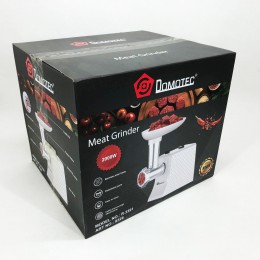 М'ясорубка електрична Domotec R3391 2000W, Потужна компактна м'ясорубка для дому, М'ясорубка 3 в 1
