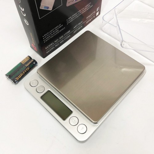 Ваги ювелірні Domotec MS-1729B електронні з 2-ма чашами 0,01-500 гр, Кишенькові ваги для золота