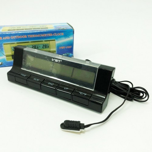 Автогодинник з термометром VST-7037