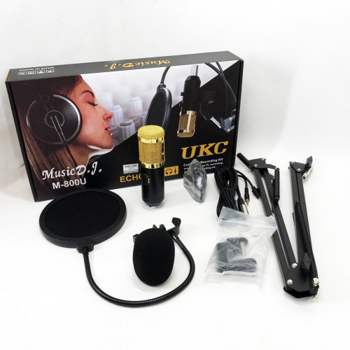Мікрофон Студійний конденсаторний Music DJ. M-800U зі стійким та вітрозахистом