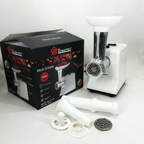 М'ясорубка електрична Domotec R3391 2000W, Потужна компактна м'ясорубка для дому, М'ясорубка 3 в 1