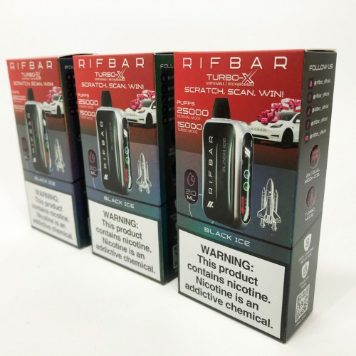 Rif Bar TURBO-X 25000. Чорний лід (Black Ice)