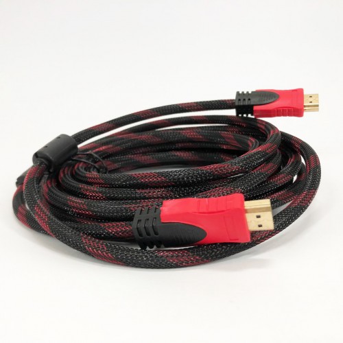 Кабель посилений 5м перехідник адаптер HDMI-HDMI тато-тато аудіо відео шнур в обмотці
