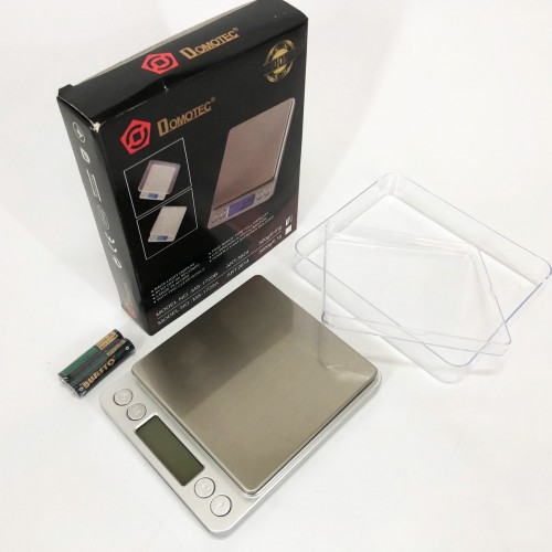 Ваги ювелірні Domotec MS-1729B електронні з 2-ма чашами 0,01-500 гр, Кишенькові ваги для золота