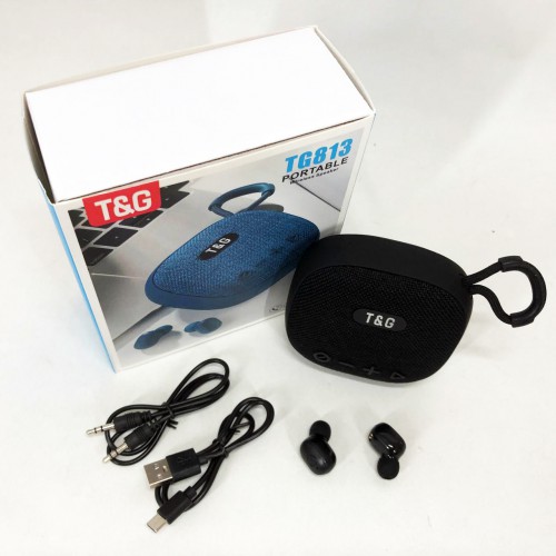 Колонка-Bluetooth із навушниками TG813. Колір: чорний