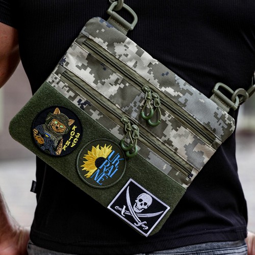 Сумка-кобура піксель камуфляж, тактична чоловіча наплічна сумка з тканини кордури AOR -1