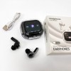 Бездротові вакуумні навушники TWS з дисплеєм LED, вологозахист IPx4 Bluetooth 5.4 з кейсом. Колір: чорний
