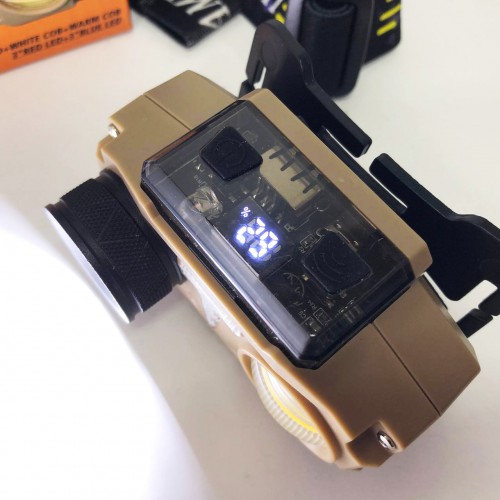 Ліхтар налобний CH-8825-3P35+COB(white+yellow)+RGB, Ліхтар на голову діодний, Ліхтар акумуляторний