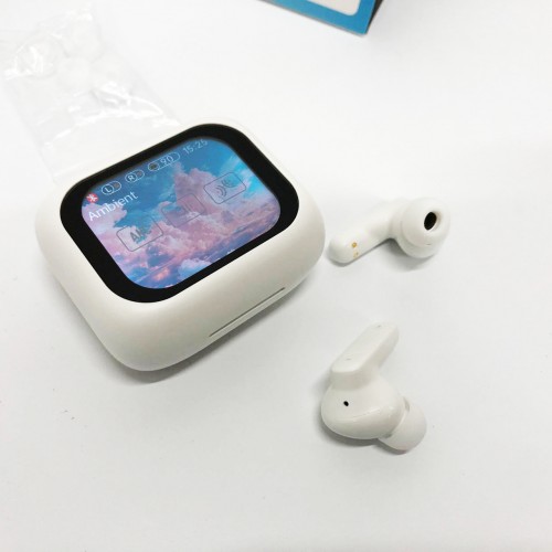 Навушники бездротові LX-10 TWS Earbuds з LED дисплеєм, Bluetooth гарнітури, Вакуумні навушники. Колір: білий