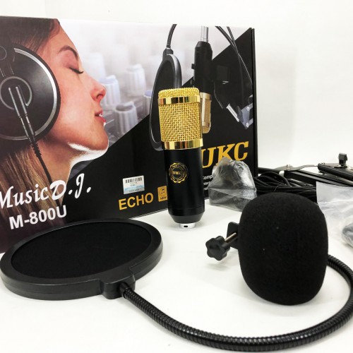 Мікрофон Студійний конденсаторний Music DJ. M-800U зі стійким та вітрозахистом