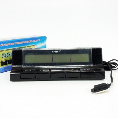 Автогодинник з термометром VST-7037