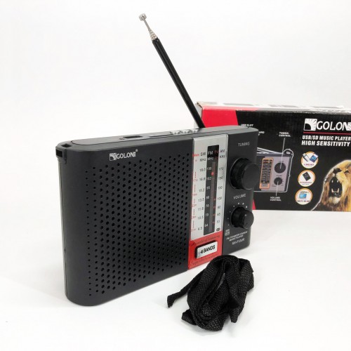 Радіоприймач переносний GOLON RX F12 AM/FM/SW, Радіоприймач am fm, Радіо переносне фм. Колір: чорний
