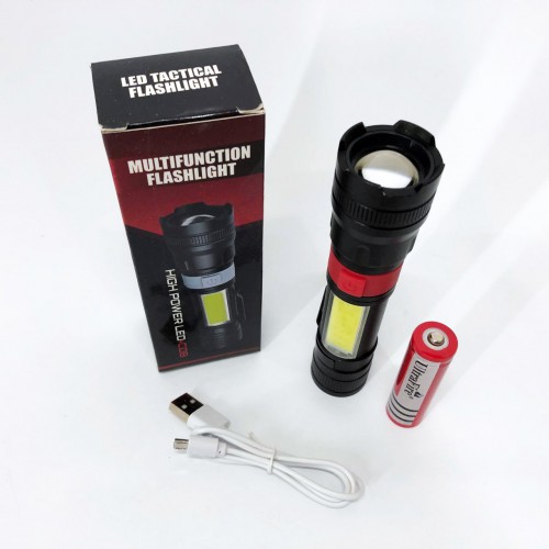 Ліхтар ручний акумуляторний PL-826-P70-COB(white+red), Портативний точковий ліхтар, Похідний ліхтарик