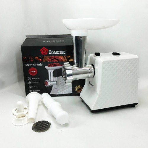 М'ясорубка електрична Domotec R3391 2000W, Потужна компактна м'ясорубка для дому, М'ясорубка 3 в 1