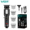 Акумуляторна машинка для стрижки VGR V-900 з дисплеєм бездротова для стрижки волосся. Колір: чорний