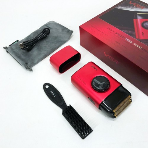 Електробритва VGR V-377 RED шейвер, Електрична акумуляторна бритва для гоління, шейвер чоловічий
