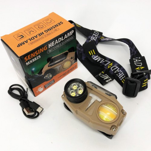 Ліхтар налобний CH-8825-3P35+COB(white+yellow)+RGB, Ліхтар на голову діодний, Ліхтар акумуляторний