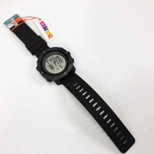 Годинник наручний чоловічий SKMEI 1213BK BLACK BIG SIZE, годинник тактичний протиударний. Колір: чорний
