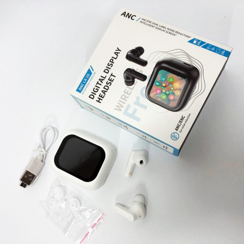 Навушники бездротові LX-10 TWS Earbuds з LED дисплеєм, Bluetooth гарнітури, Вакуумні навушники. Колір: білий