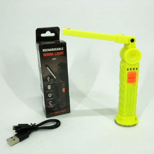 Ліхтар поворотний Worklight G51-LED-COB з магнітом та гаком, Кемпінговий складаний ліхтар